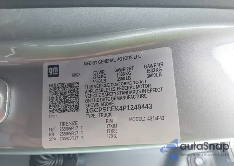 2023 Chevrolet Colorado 2Wd Short Box Lt из США, поврежденный, VIN 1GCPSCEK4P1249443